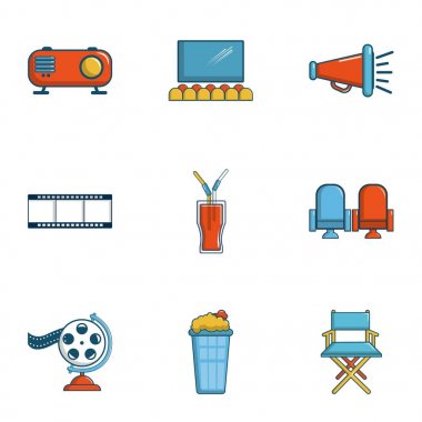 Özel film olay Icons set, karikatür tarzı