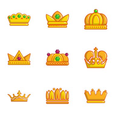 Altın taç simgeler kümesi, düz stil