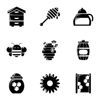 Bal Üretim Icons set, basit tarzı