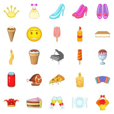 Buluşma Icons set, karikatür tarzı
