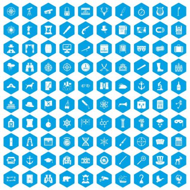 100 dürbün simgeleri mavi ayarla