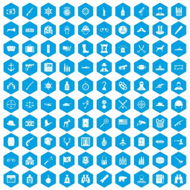 100 mermi simgeleri mavi ayarla