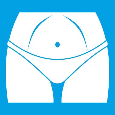 Beyaz külot simge ince kadın vücudunda