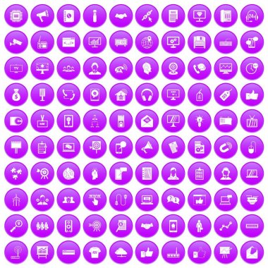 Mor ayarla simgeler 100 veri değişimi