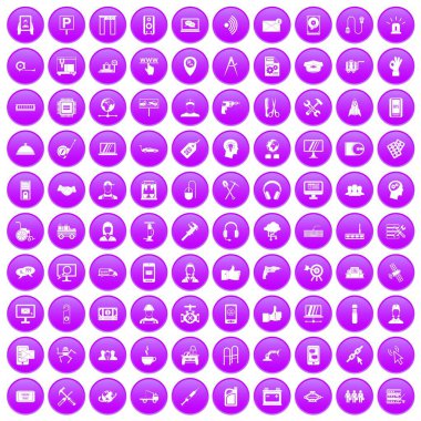 Mor ayarla simgeler 100 desteği