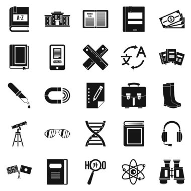 Yetenek Icons set, basit tarzı