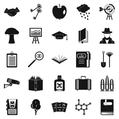 Üniversitesi Eğitim Icons set, basit tarzı