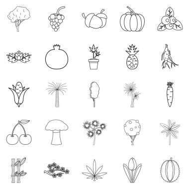 Orman Icons set, anahat tarzı bitkiler