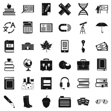 Eğitim Icons set, basit tarzı