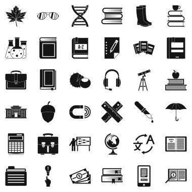 Bilim ekipman Icons set, basit tarzı