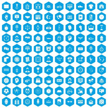 100 saat simgeleri mavi ayarla