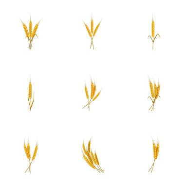 Farklı çavdar Icons set, karikatür tarzı