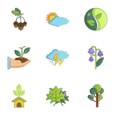 Hava simgeleri ayarlandı, çizgi film biçimi