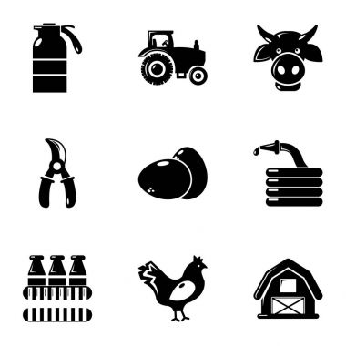 Tarım Icons set, basit tarzı