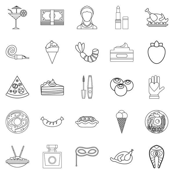 Masquerade topu Icons set, anahat stili