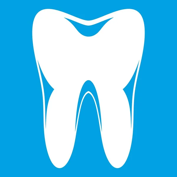 Menselijke tand pictogram wit — Stockvector