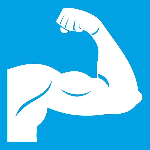 Biceps ikona bílé — Stockový vektor