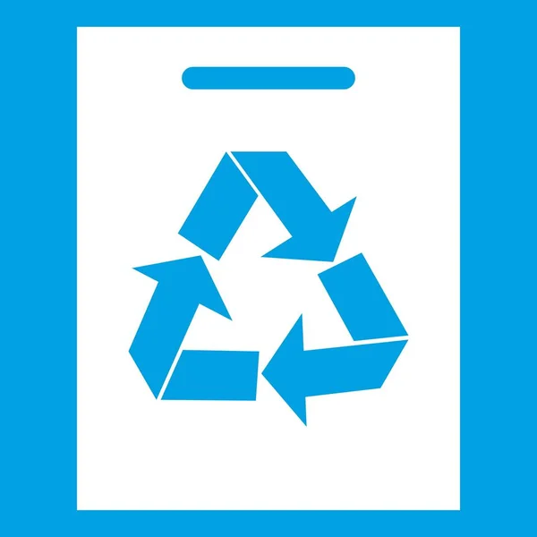 Icono de reciclaje blanco — Vector de stock