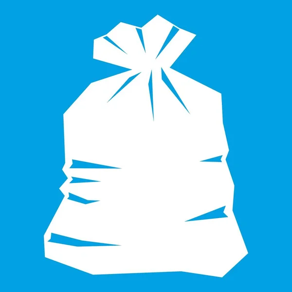 Sac poubelle icône blanc — Image vectorielle
