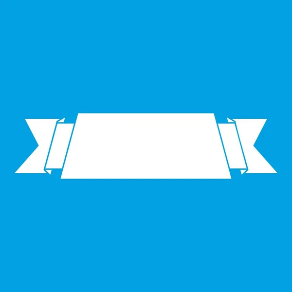 Icône de bannière ruban blanc — Image vectorielle