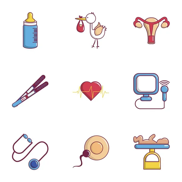 Ensemble d'icônes santé bébé, style plat — Image vectorielle