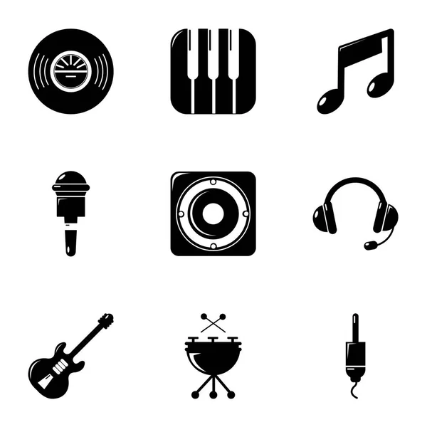 Ηχογράφηση φωνής εικόνες set, απλό στυλ — Διανυσματικό Αρχείο