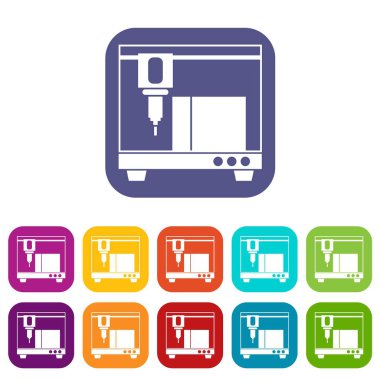 3D yazıcı Icons set