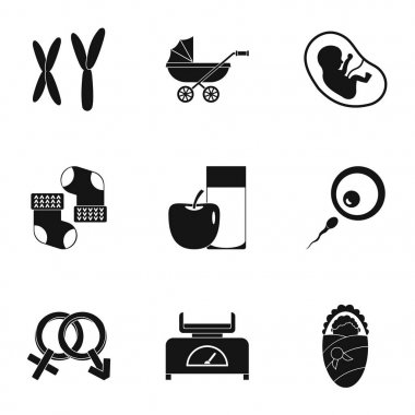 Babby klinik Icons set, basit tarzı