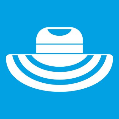 Kadın şapka simgesi beyaz plaj