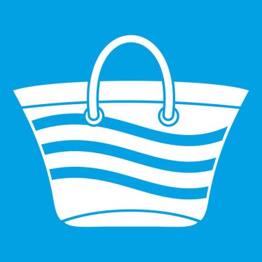 Kadınlar çanta simgesi beyaz plaj