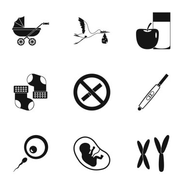 Gebelik Icons set, basit tarzı