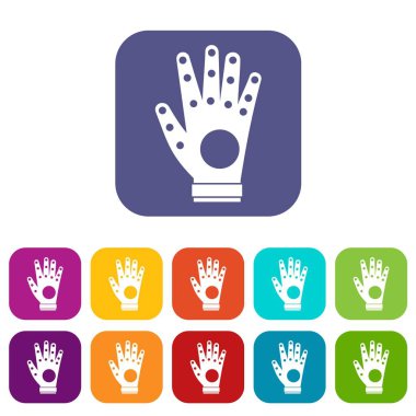 Elektronik eldiven Icons set