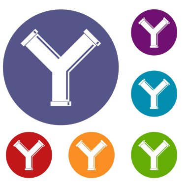 Formu Y harfi Icons ortak boru ayarla