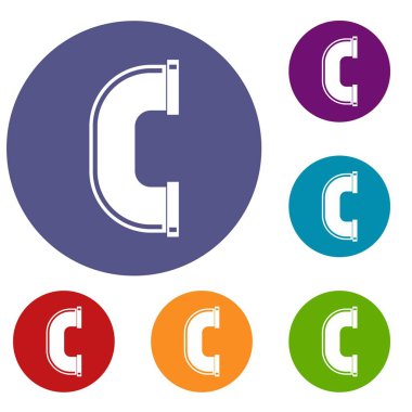 C ortak boru Icons set