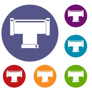 T boru bağlantı Icons set