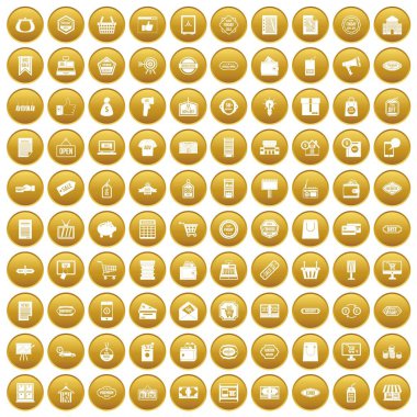 Altın 100 satış Icons set