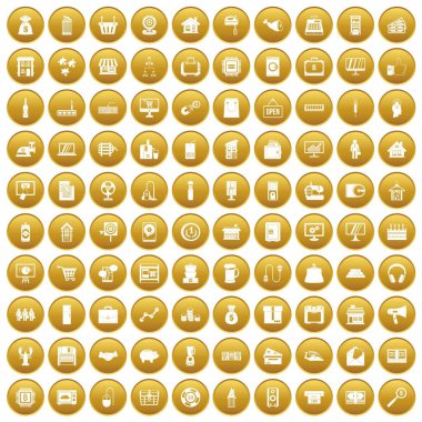 Altın 100 satış Icons set