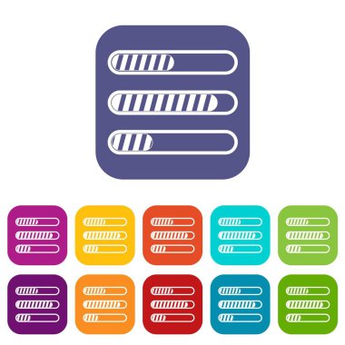 İşareti yatay sütunlar yük Icons set