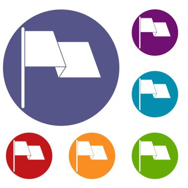 Dalgalanan bayrak Icons set