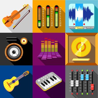 Ekolayzer Icons set, düz stil