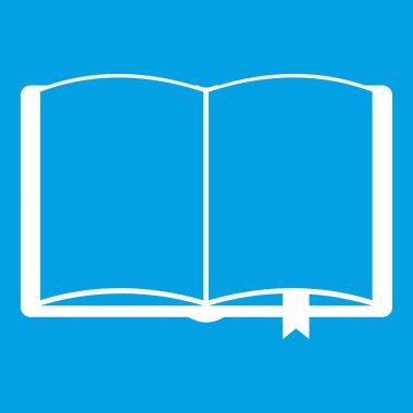 Yer işareti simgesi beyaz ile açık kitap