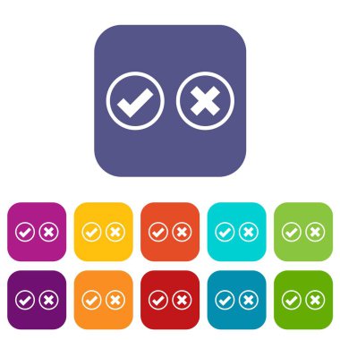 Kene ve çapraz seçim Icons set