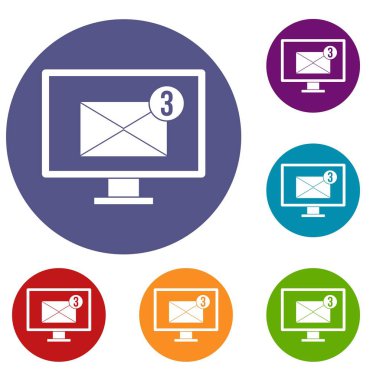 E-posta işareti simgeleri ile monitör ekran ayarla