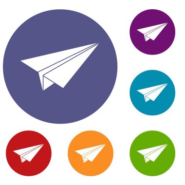 Kağıt Uçak Icons set