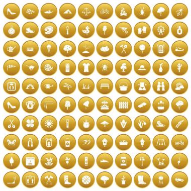 Altın 100 bahar Icons set