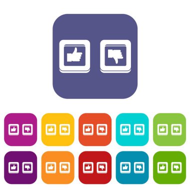 İşaretler, yukarı ve aşağı kareler simgeler kümesi içinde el