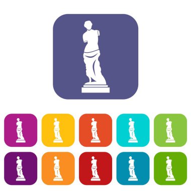 Antik heykel Icons set