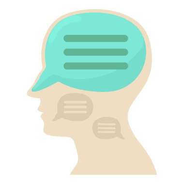 Sohbet simgesi, kafayla çizgi film tarzı