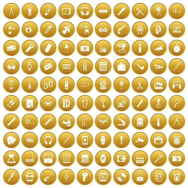 Altın 100 taşınabilir Icons set