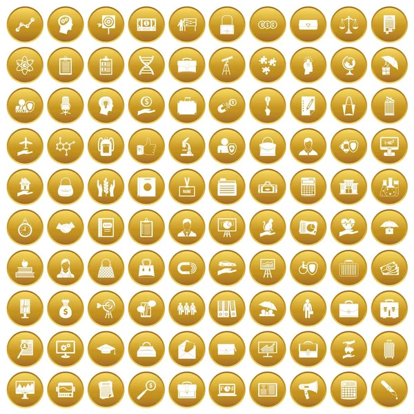 Altın 100 portföy Icons set